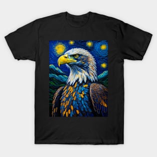 Bald eagle in starry night T-Shirt